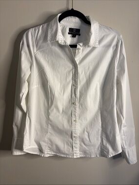 J. Crew Women's White Cotton Button-Down Shirt